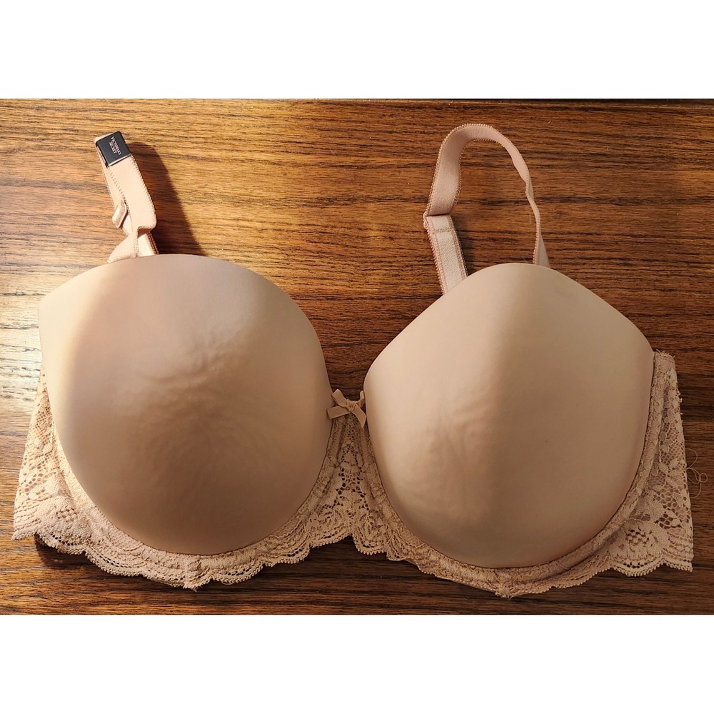 Victoria Secret Multi-Way Lightly Lined Lace Bra Beige 38DD E85